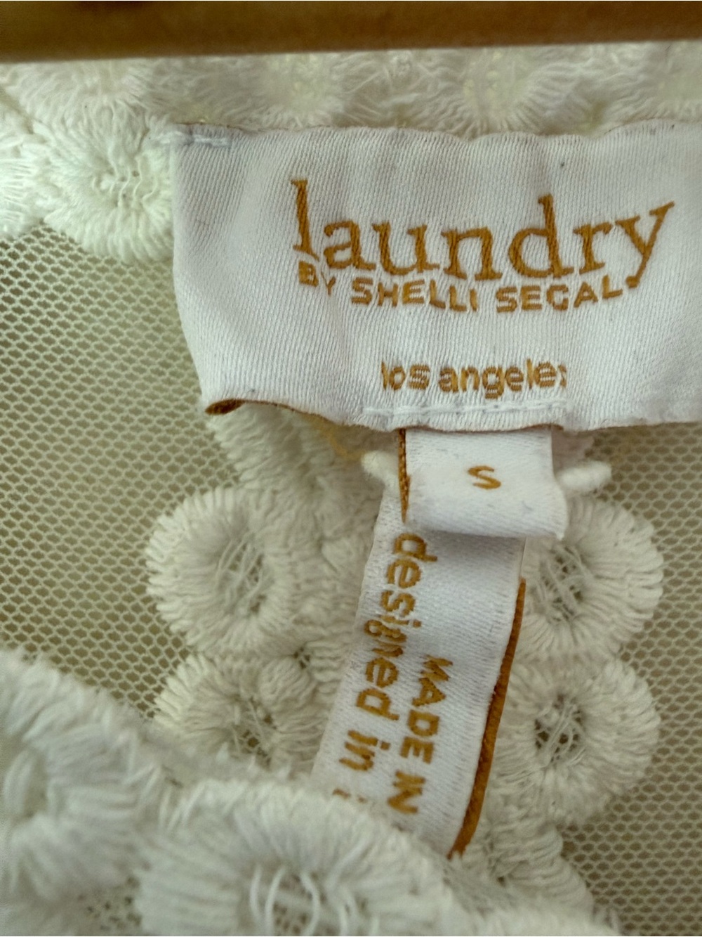 Laundry By Shelli Segal White Crochet Lace Top - Picture 2 of 4